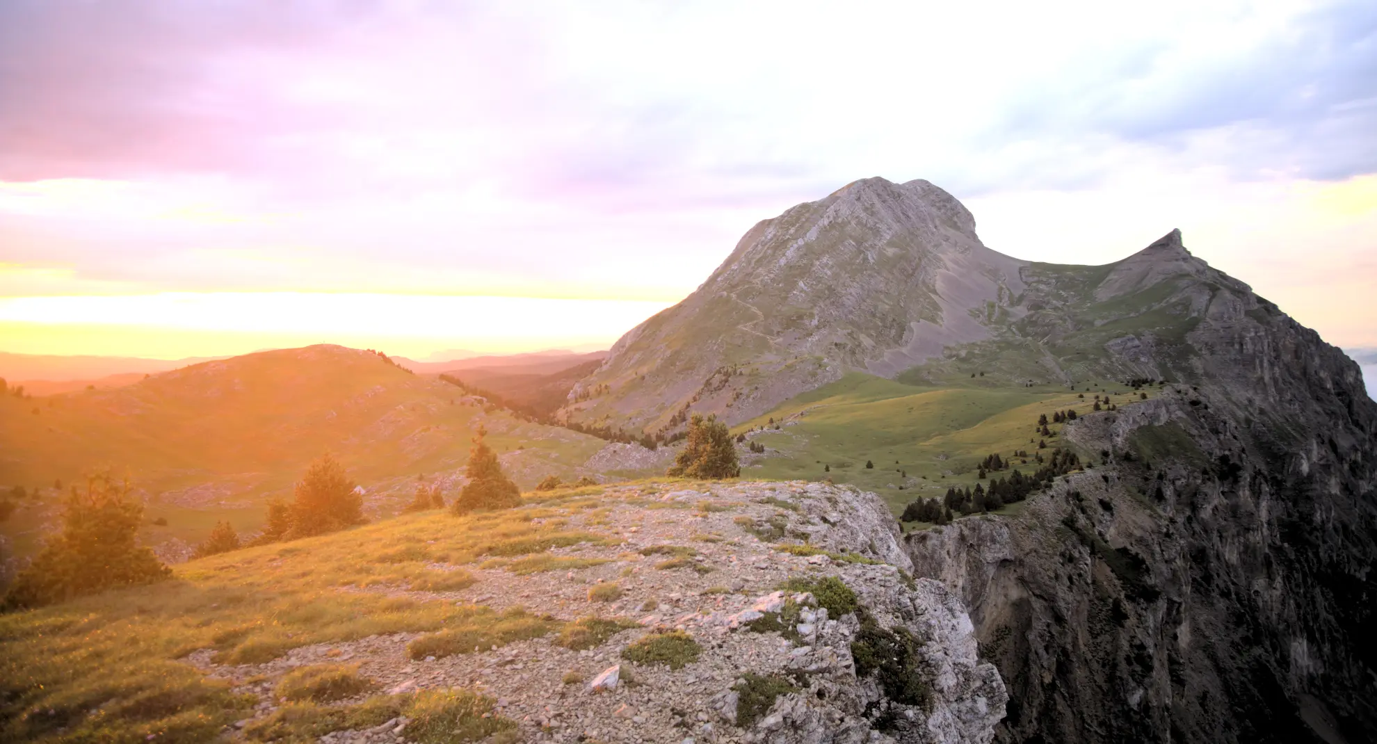 Les hauts plateaux du Vercors vus depuis le plateau du Veymont