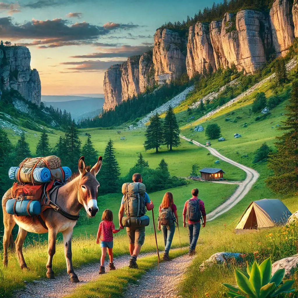 Illustration bivouac familial dans le Vercors